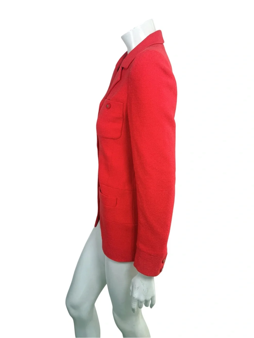 Chanel Vintage 95A Coral Bouclé CC Button Jacket